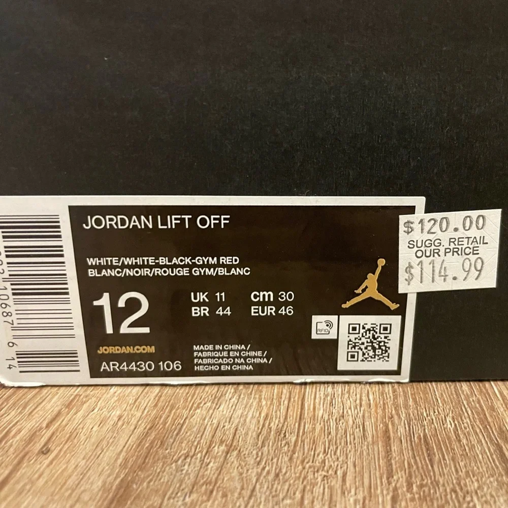 Jordan Lift Off White Gym Red Size 12